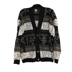 TEJIDOS ATAHUALPA Ecuador Wool Button Front Cardigan Sweater XL